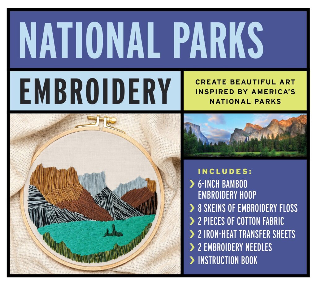 National Parks Embroidery kit: Create Beautiful Art Inspired by America's National Parks ‚Äì Includes: 6-inch Bamboo Embroider Hoop