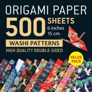 Origami Paper 500 sheets Japanese Washi Patterns 6" (15 cm): Double-Sided Origami Sheets with 12 Different Designs (Instructions for 6 Projects Includ