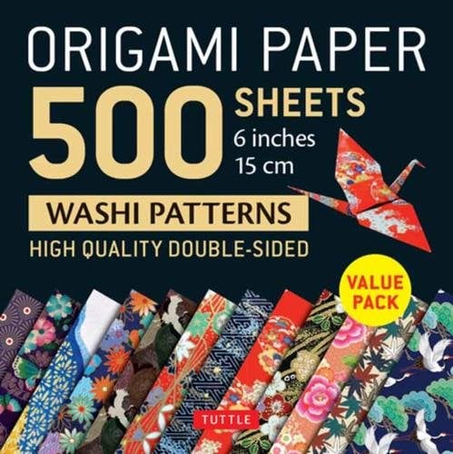 Origami Paper 500 sheets Japanese Washi Patterns 6" (15 cm): Double-Sided Origami Sheets with 12 Different Designs (Instructions for 6 Projects Includ