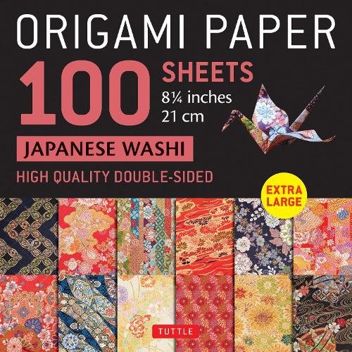 Origami Paper 100 sheets Japanese Washi 8 1/4" (21 cm): Extra Large Double-Sided Origami Sheets Printed with 12 Different Designs (Instructions for 5