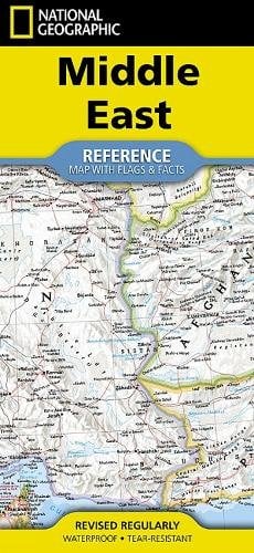 National Geographic Middle East Map: (folded with flags and facts)