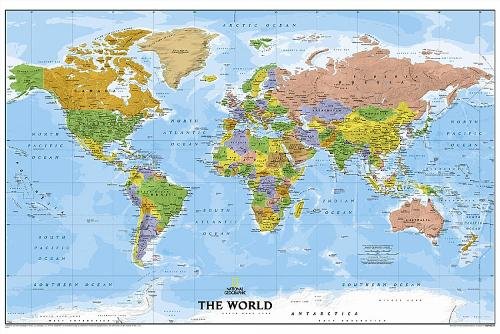 National Geographic World Wall Map: Explorer (91 x 61 cm)