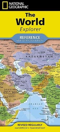 National Geographic World Explorer Map: (folded with flags and facts)