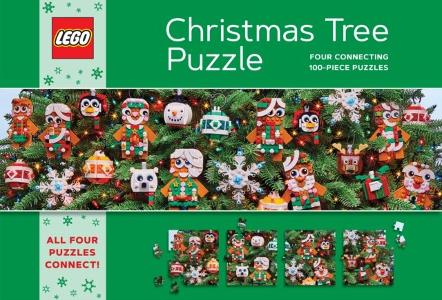 LEGO Christmas Tree Puzzle: Four Connecting 100-Piece Puzzles