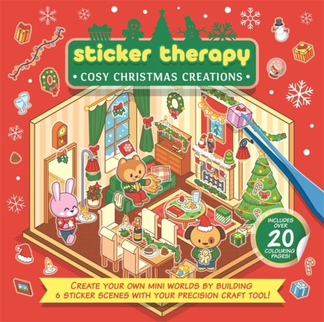 Sticker Therapy: Cosy Christmas Creations: Design your own miniature 3D scenes | Over 150 stickers to create the cutest and cosiest festive rooms