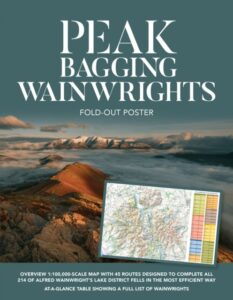Peak Bagging: Wainwrights Fold-out Poster: Folding poster map (438mm x 672mm) of 45 routes designed to complete all 214 Wainwrights in the most effici