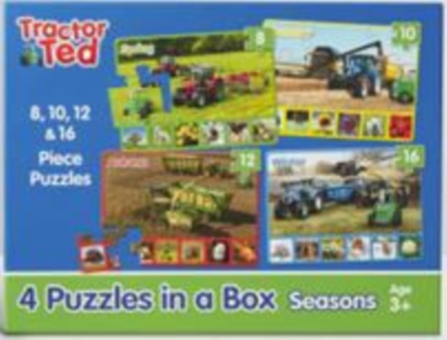 4 puzzles in a box - Tractor Ted: Four Seasons on the Farm Puzzles - Spring