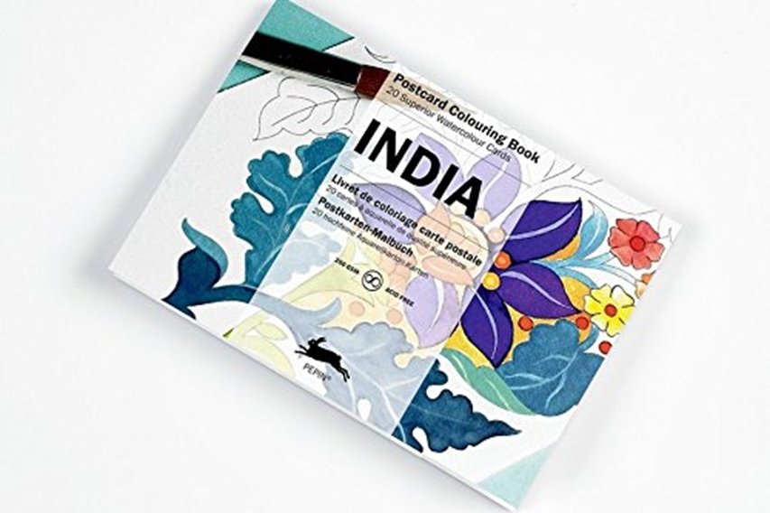 India: Postcard Colouring Book