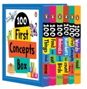 My First 100 Concept Board Book (6 Books Boxset): A Boxset of 6 illustrated Board Books for PreSchool Kids