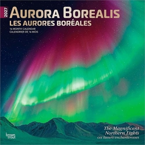 Aurora Borealis Les aurores bor√©ales 2027 Square Flap ENGLISH FRENCH FOIL