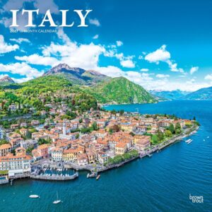 Italy | 2027 12 x 24 Inch (Hanging) Monthly Square Wall Calendar | Plastic-Free | BrownTrout | Scenic Travel Europe Italian Venice Rome