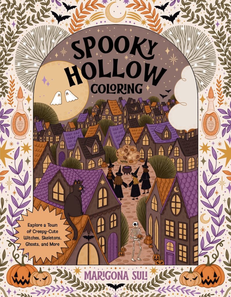 Spooky Hollow Coloring: Explore a Town of Creepy-Cute Witches